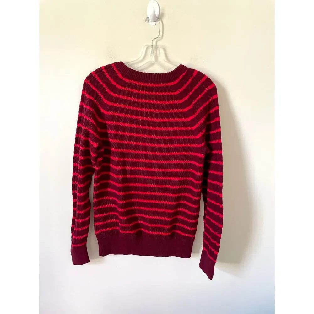 Gap Striped Pullover Cotton Heavy Sweater Red Size Small NEW with tags
